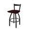 Holland Bar Stool Co 30" Low Back Swivel Bar Stool, Black Wrinkle, Dark Cherry Oak Seat 82130BWDCOak - alternate 1